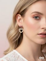 I'm all Heart - Statement Pearl Enamelled Earrings