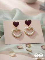 I'm all Heart - Statement Pearl Enamelled Earrings