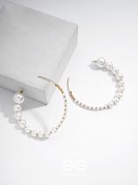 The Crescent Moon Pearls - Statement Hoops