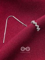 The Sparkling Swerve- Silver Earcuff Chain (One ear)