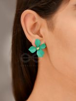 THE FLORAL FINESSE - GORGEOUS STATEMENT STUDS (Deep green)