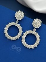 SHIMMERING SOLAR FLARES - SILVER STATEMENT EARRINGS