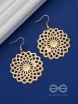 The Geometric Graceful Sun - Golden Casual Earrings