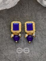THE MYSTICAL MAGNIFICENCE - SET OF STATEMENT CHOKER AND EARRINGS (ROYAL BLUE)