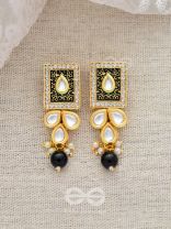 The Etheral Elegance - Set of Statement Choker And Earrings (Black)