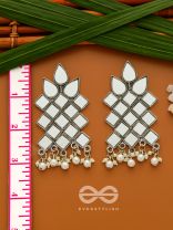 Mirrors on my Ears - Statement Embellished Earrings