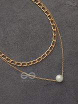 The Layered Elegance - Golden Pearl Multilayered Neckpiece With Anti-Tarnish Coating 