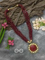 The Timeless Elegance- Beautiful Beaded Neckpiece (Mulberry)