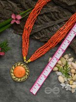 The Timeless Elegance- Beautiful Beaded Neckpiece (Aerospace Orange)