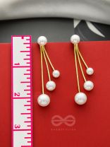 Raining Pearls- Golden Pearl Dangler Earrings