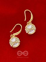 Golden Globes- Gem Stone and Rhinestones Studded Golden Earrings