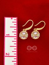 Golden Globes- Gem Stone and Rhinestones Studded Golden Earrings