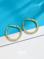 Intertwined Rims- Textured Golden Hoops