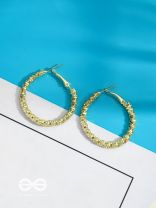 Intertwined Rims- Textured Golden Hoops