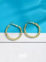 Intertwined Rims- Textured Golden Hoops
