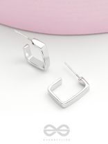 Hooked on Charm- Silver Earrings