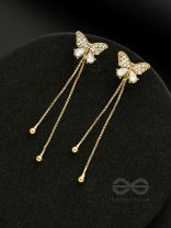 Buzzerflies- Gemstone and Rhinestones Studded Golden Earrings