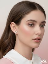 Buzzerflies- Gemstone and Rhinestones Studded Golden Earrings