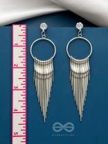 The Melting Moon- CZ Stones Studded Silver Earrings