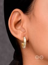 The Crooked Charm- Golden Rhinestones Earrings