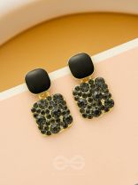 The Ebony Mystique- Stunning Embellished Earrings