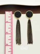 The Raven Cascade- Black and Golden Earrings