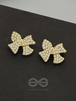 The Knotted Star- Golden Rhinestones Earrings