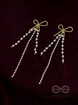 Bow n Arrow- Golden Beads Earrings