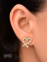 Little Hearts- Golden Beads Earrings