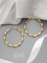The Ruffled Ring- Minimalist Golden Hoops