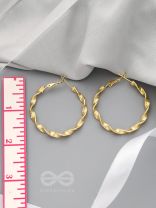 The Ruffled Ring- Minimalist Golden Hoops