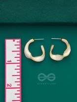 The Twisted Crescent- Classy Golden Earrings (Porcelain White)