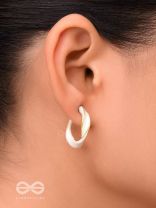 The Twisted Crescent- Classy Golden Earrings (Porcelain White)