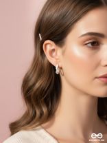 The Twisted Crescent- Classy Golden Earrings (Porcelain White)