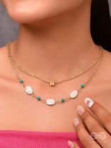 Mist N Sea - Golden Layered Necklace With Anti-Tarnish Coating