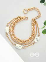 Stoned with Style- Golden Stone Bracelet