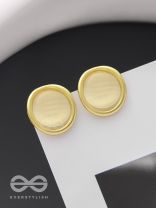 The Golden Sunrise- Golden Stud Earrings (Cream White)