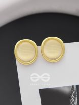 The Golden Sunrise- Golden Stud Earrings (Cream White)