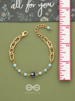 Star of the Show- Evil Eye Stone & Beads Studded Golden Bracelet