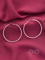 The Ring of Light- Silver Rhinestones Hoop Earrings