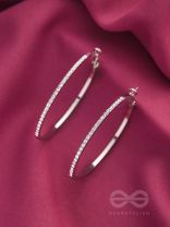 The Ring of Light- Silver Rhinestones Hoop Earrings
