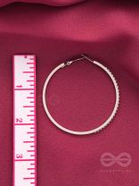 The Ring of Light- Silver Rhinestones Hoop Earrings