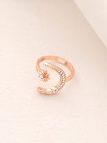 The Night Sky- Rose Golden Rhinestones Ring