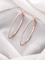 The Ring of Light- Rose Gold Rhinestones Hoop Earrings