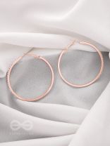 The Ring of Light- Rose Gold Rhinestones Hoop Earrings