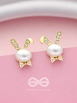 The Pearly Bunny- Golden Pearl Earrings
