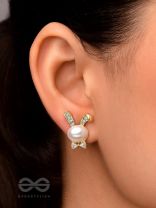 The Pearly Bunny- Golden Pearl Earrings