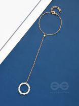 Pearl Around- Hand Harness Golden Pearl Bracelet