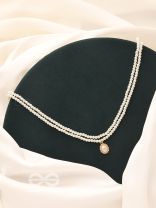 The Moonglade- White and Golden Pearl Necklace