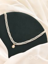 The Moonglade- White and Golden Pearl Necklace